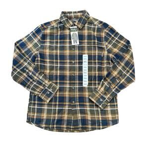 Eddie Bauer Men’s S Rosin Lodin Plaid Flannel Long Sleeve Button Up $75 NWT